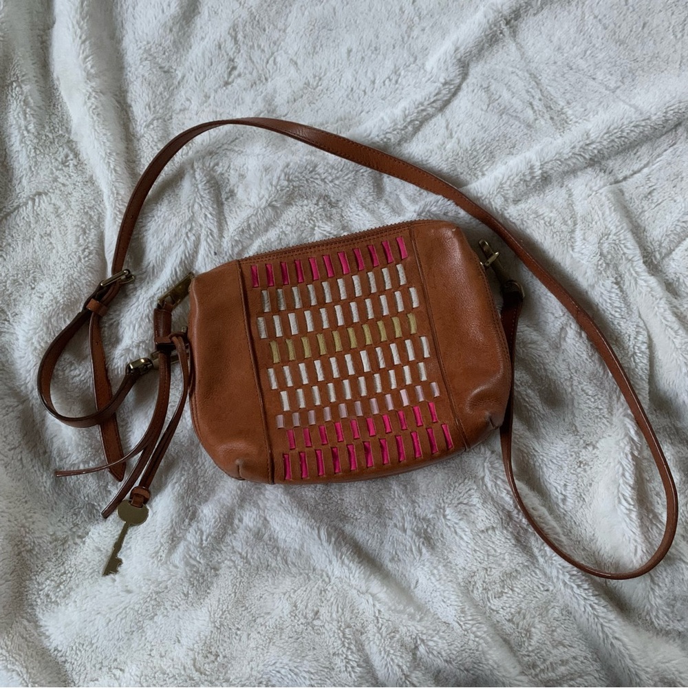 Fossil leather crossbody